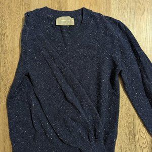 Everlane marled blue cashmere bell sleeve pullover xs